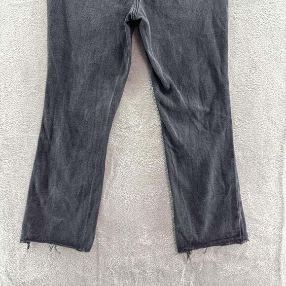 Avec Les Filles Jeans Women 28 Black Charcoal Wash High Rise Straight Distressed - Picture 8 of 14